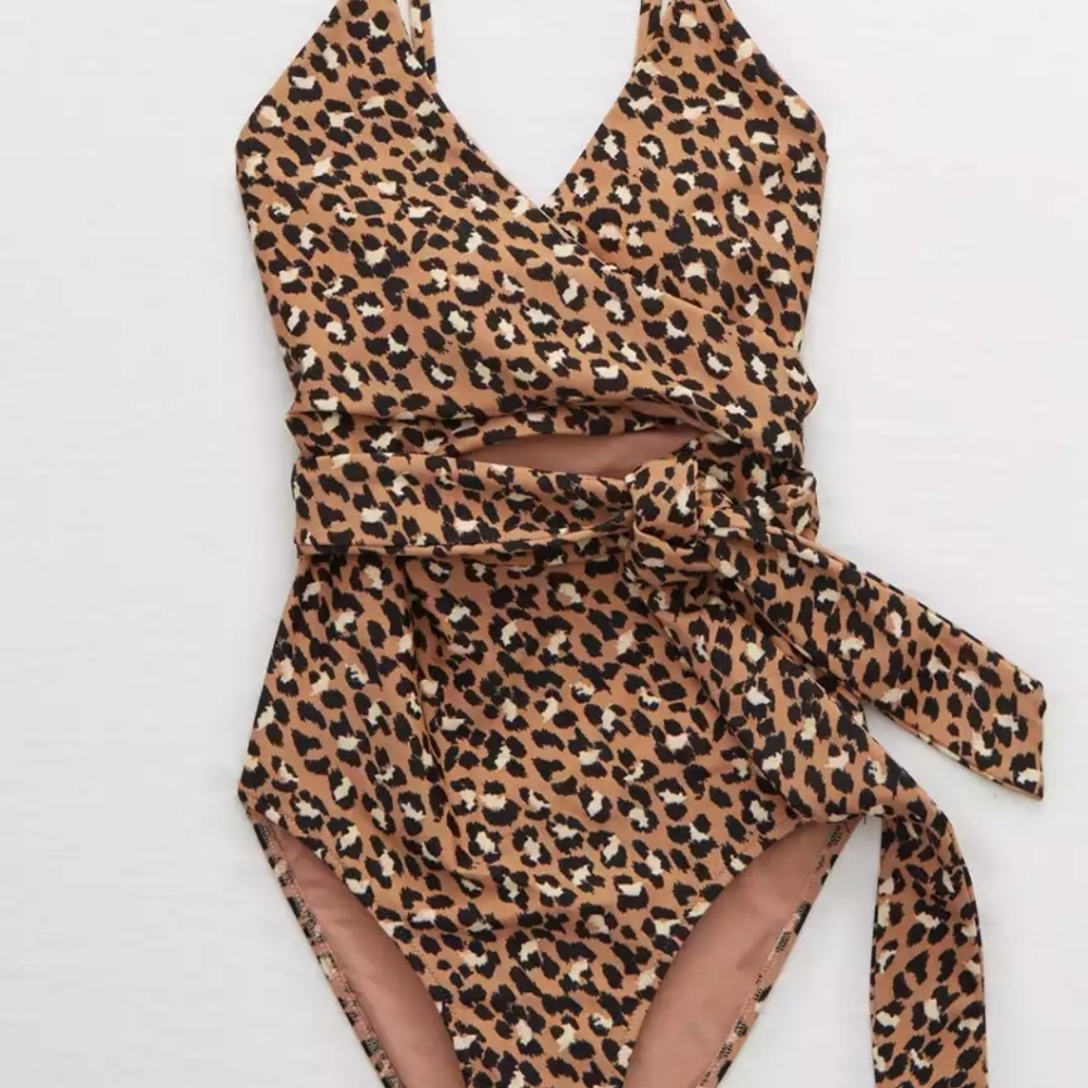 Aerie Wrap One-Piece Swimsuit, Size L